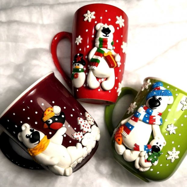 Polar Bear With Friends Mug With Decor