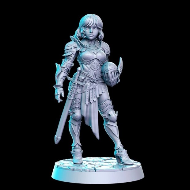 Warrior woman with helmet removed Figure (Unpainted)