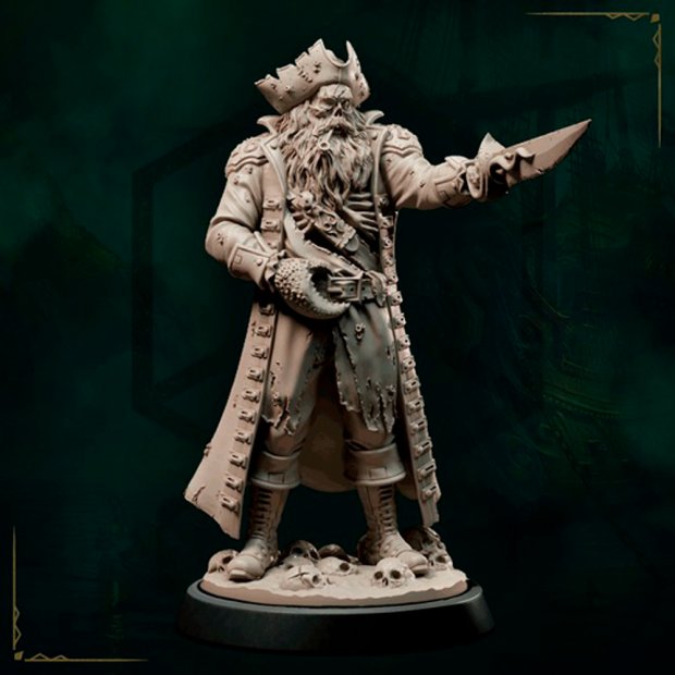Balthazar de Cordes, Captain of the Cursed Galleon Figure (Unpainted)