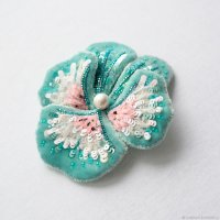 Made of Silk Velvet Pansies Brooch