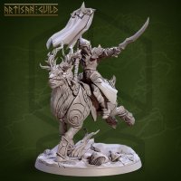 Haldir, a Guardian Elf on a Golden-Horned Stag Figure (Unpainted)