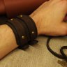 Wide men's bracelet with two straps