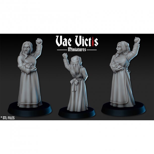 Aggressive city woman with tomatoes Figure (Unpainted)