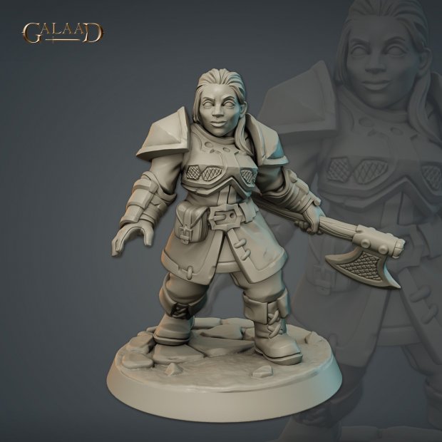 Female Dwarf Caravan Figure (Unpainted)