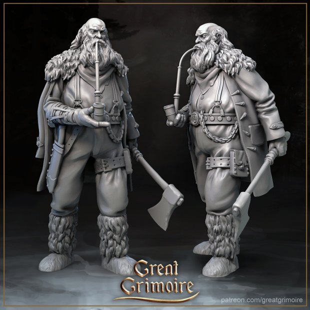 Smoking woodcutter Figure (Unpainted)