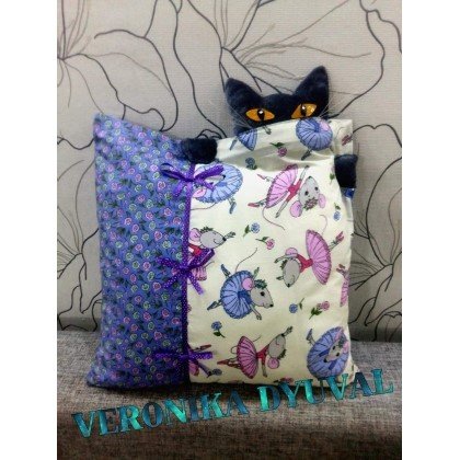 Hiding Cat Pillow
