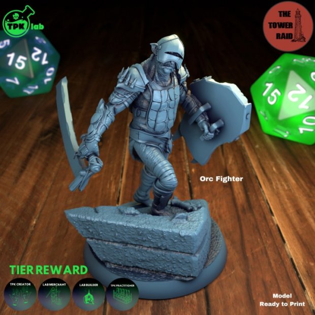 Orc Fighter Figure (Unpainted)
