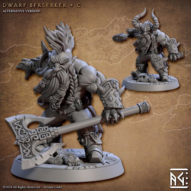 Dwarf Berserker 04 Figure (Unpainted)