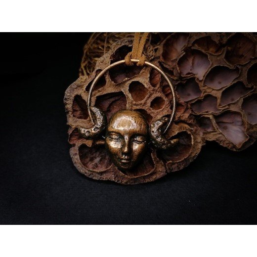 Space Face Pendant Necklace