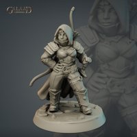Female Dwarf Caravan with bow and sword Figure (Unpainted)