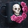 Skull With Flowers Mug With Decor