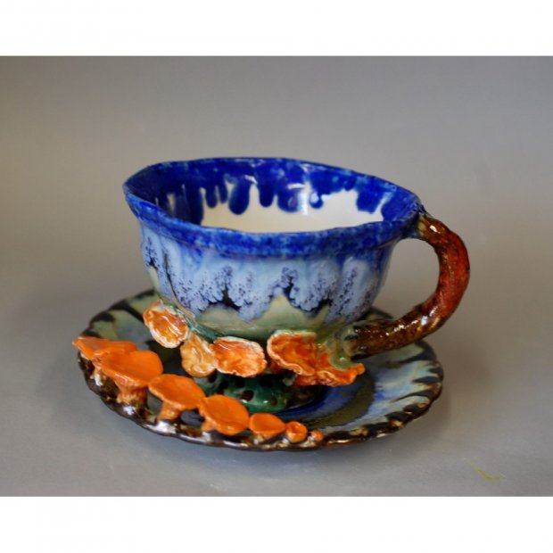 Chanterelles Mug With Saucer