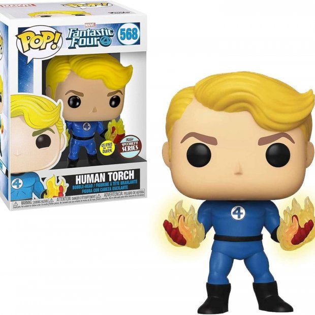 Funko Pop Marvel: Fantastic Four - Human Torch Glow-in-The-Dark Figure