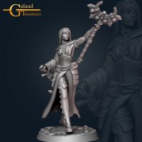 Priestess of the guard with staff and sword Figure (Unpainted)