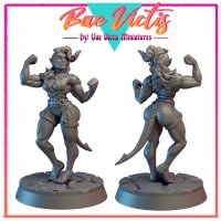 Tiefling Female Bodybuilder Figure (Unpainted)