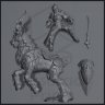 Lottinwe, A Guardian Elf on a Golden-Horned Deer Figure (Unpainted)