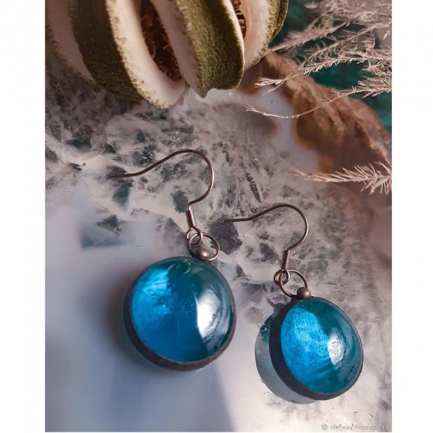 Transparent Blue Drops Earrings