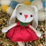 Bunny Crochet Doll with Red Dress (25 cm)