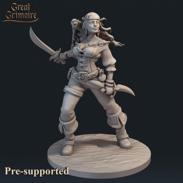 Naughty girl with a monkey Figure (Unpainted)