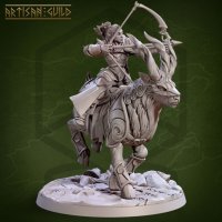 Itarille, An Elf Knight Riding a Golden-Horned Deer Figure (Unpainted)