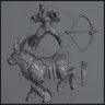 Itarille, An Elf Knight Riding a Golden-Horned Deer Figure (Unpainted)