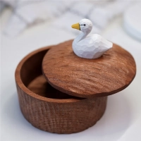 Small Wood Trinket Box With Lid