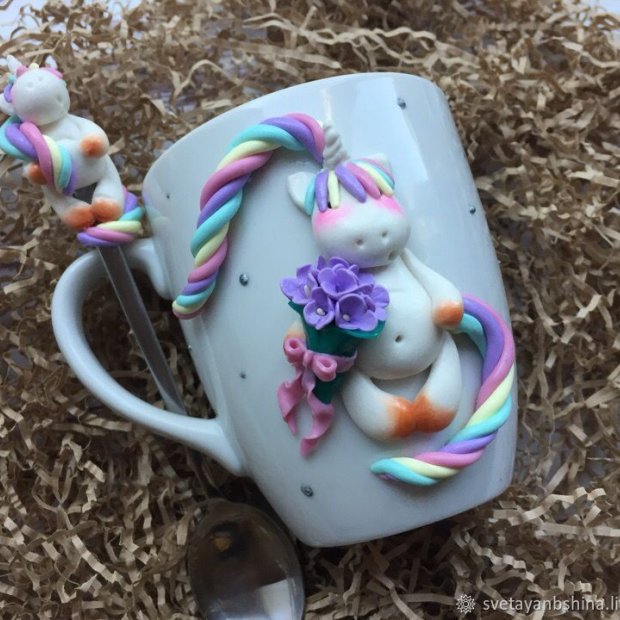 Romantic Unicorn Mug And Spoon
