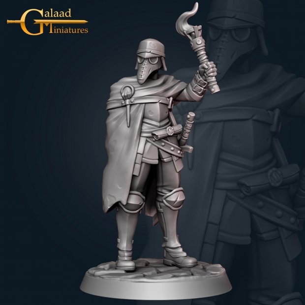 Masked guard with a torch Figure (Unpainted)