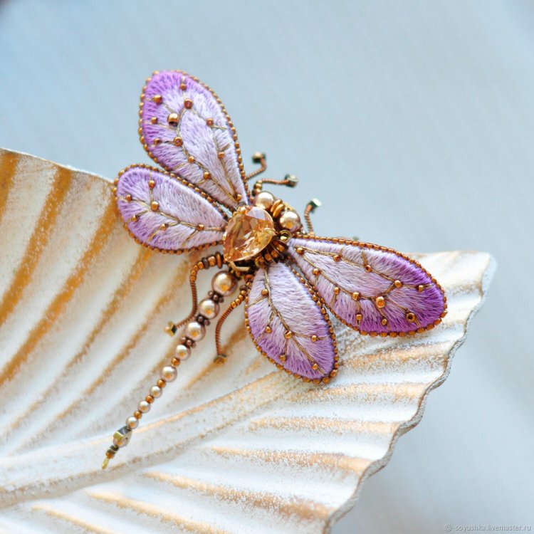 Lilac Dragonfly Brooch