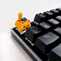 Red Cat with a Fish Custom Keyboard Keycap