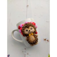Hedgehog With Hearts Mug With Decor