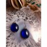 Transparent Dark Blue Drops Earrings