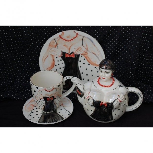 Black Dress Tea Set