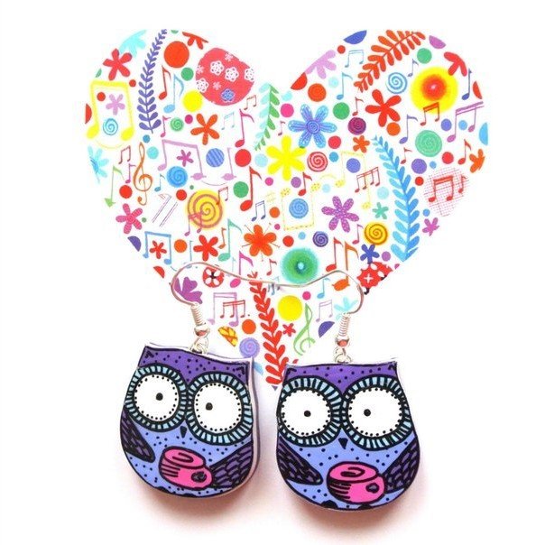 Owl and Coffee Earrings