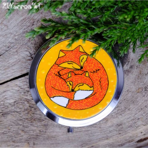 Foxes Pocket Mirror