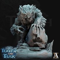 Owlbear with a large stone Figure (Unpainted)