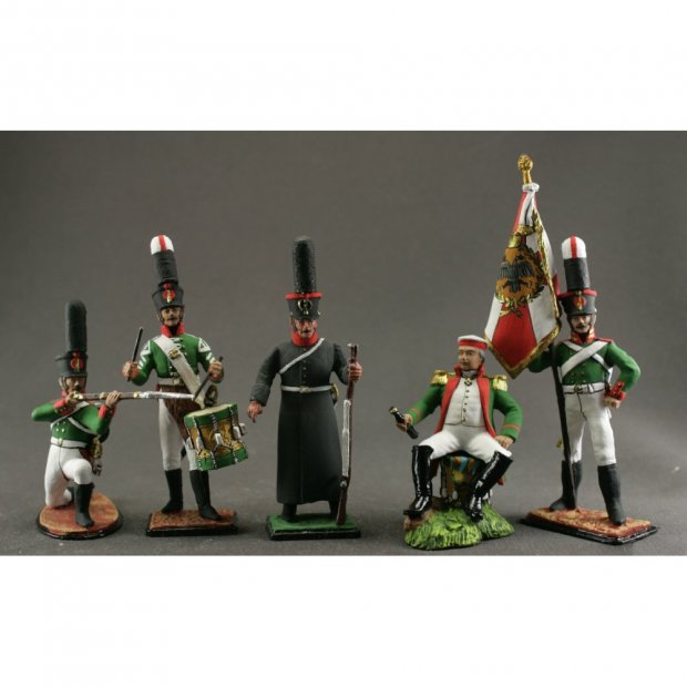 Kutuzov At Borodino With Soldiers 1812 Set Of 5 Figures