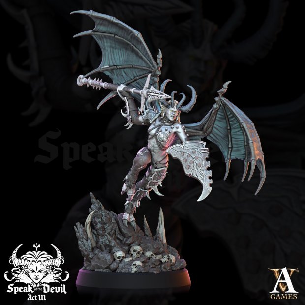 Hellish warrior with a spear Figure (Unpainted)