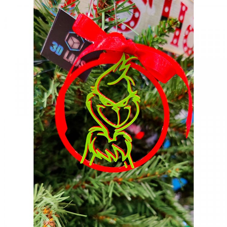 The Grinch 3D Printed Christmas Ornament