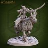 Altave, an Elf Guardian on a Golden-Horned Deer Figure (Unpainted)