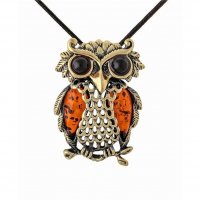 Handmade Vigilant Owl Pendant Necklace