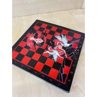 Handmade Girl with Stork (Red) Everyday Chess