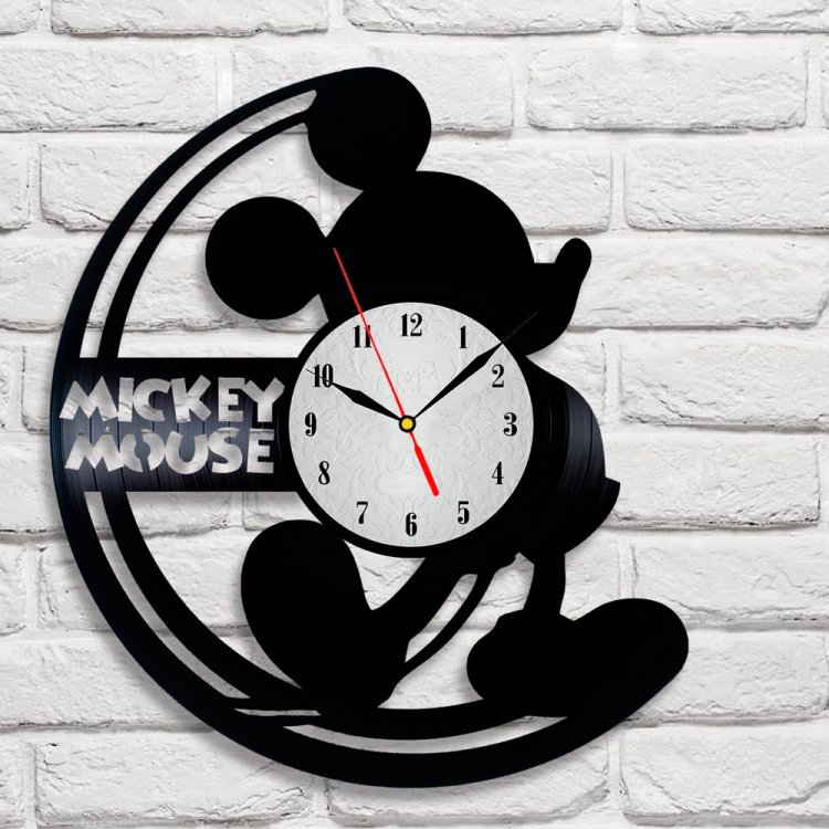Handmade Mickey Mouse Vinyl Clock Wall