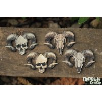 Horned Skull Pin Badge