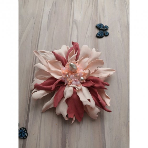 Scarlet Flower Brooch