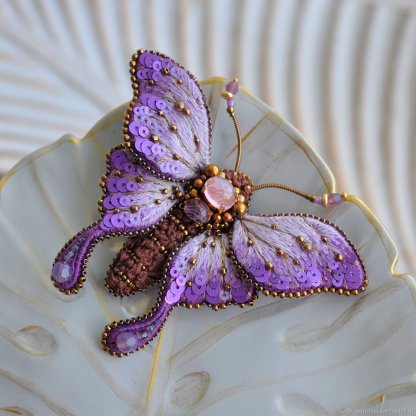 Purple Butterfly Brooch