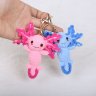 Hand-Knitted Axolotl Bag Charm (Pink Gold Buckle)