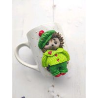 Hedgehog In Jacket Mug With Decor