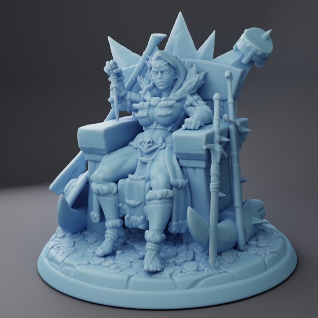 Orc queen on the throne Figure (Unpainted)
