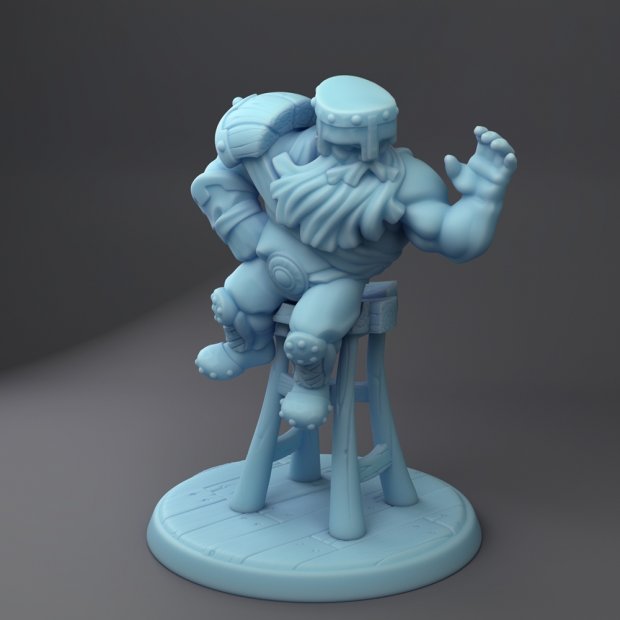 Arm wrestler Dwarf Figure (Unpainted)
